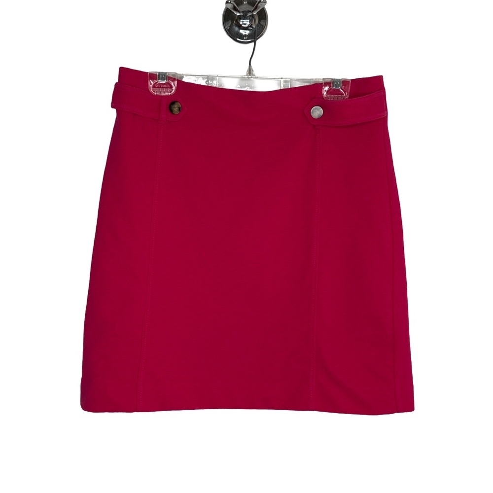 ANN TAYLOR Women’s Coquette Pink Knit Button Accent Short Pencil Skirt Lined 14